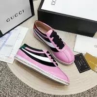 baskets paire de chaussures gucci femmes crystal rainbow pink